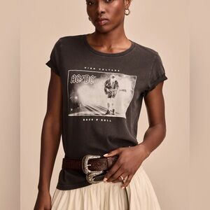 Lucky AC/DC High Voltage Rock & Roll Tee Acid Wash Vintage Look Charcoal NWT M